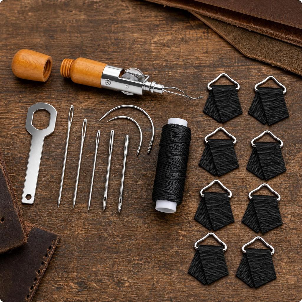 Heavy Material Stitching Kit with Buckles Manual Hand Sewing Awl Sturdy for