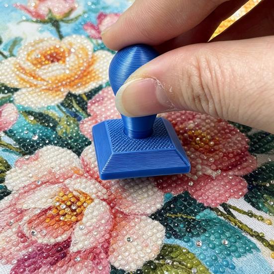 Mini Rhinestone Painting Press Stamp with Non-Slip Handle DIY Rhinestone Painting Art Crafts Stamper Tools 3D Printed Drill Press Tool