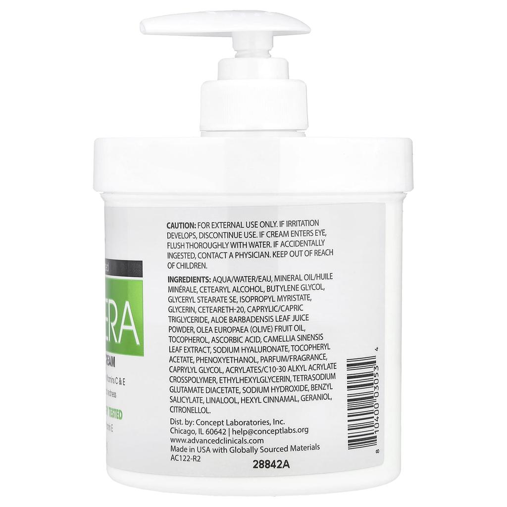 Aloe Vera, Soothe + Recovery Cream, 454G(16Oz)