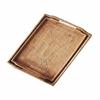 Woven Rattan Tray with Handles Rustic Design Rectangular Rattan Tray Rectangular Wicker Platter Food Safe Home Decor