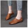 Johnature Genuine Leather Loafers Round Toe Soft Soled Versatile Soft Cowhide Women's Low Heeled Leisure Shoes