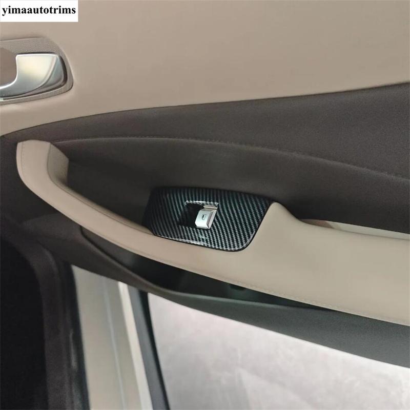 RHD LHD Car Door Armrest Window Lift Button Control Panel Cover Trim For MG S5 / ES5 2025 2026 Carbon Fiber Interior Accessories