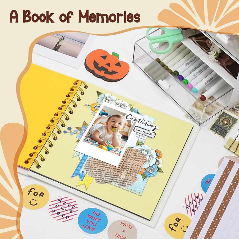 Scrapbook Album 20 Sheets 40 Pages Colored Pages Handbook Creative Art Diary Drawing Writing
