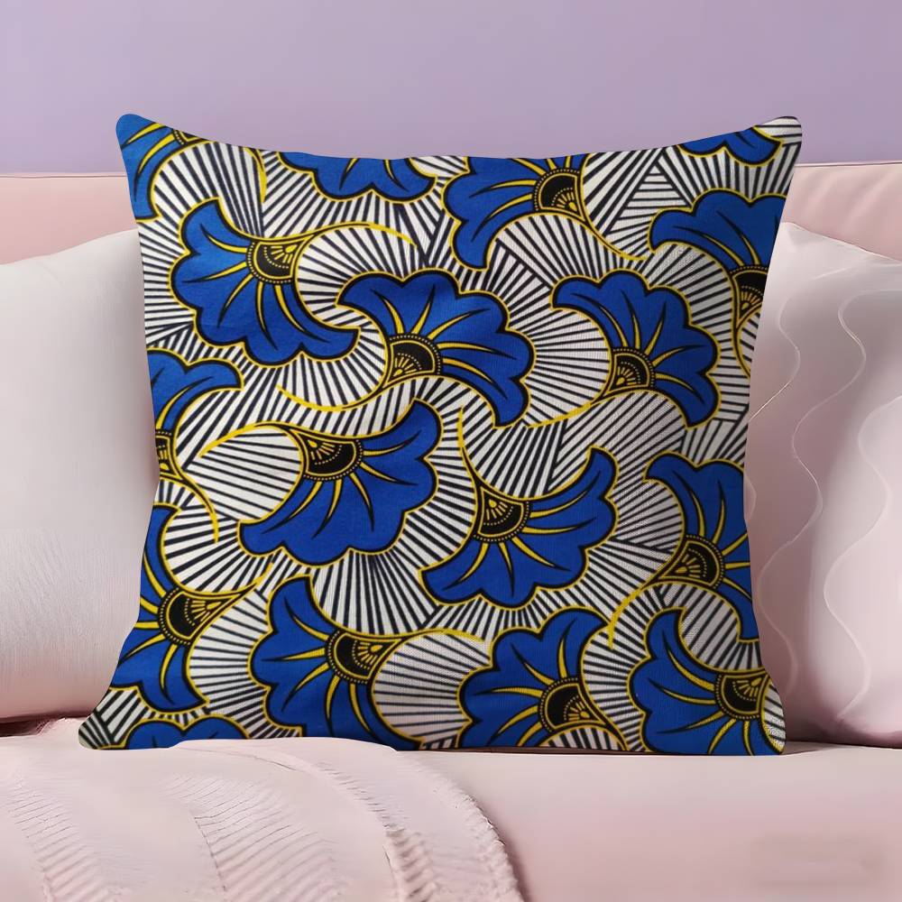 African Style Print Pillow Case  Ultra Soft Skin Friendly Fabric Cloud Like Comfort & Concealed Zipper
