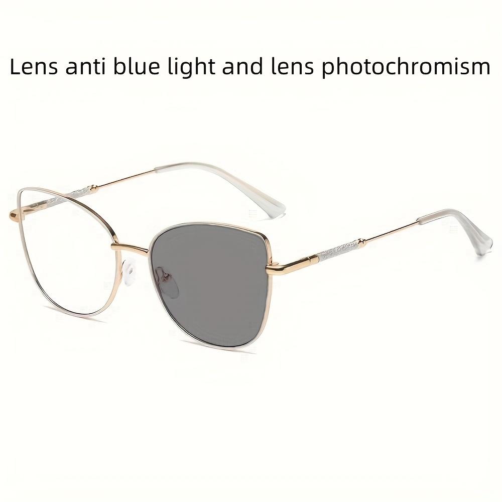 New Retro Metal Inlaid Cat Eye Frames For Men And Women Fashionable Glasses Lenses With Light Color Lenses With Blue Light