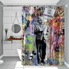 Perdea de duș Banksy Street Graffiti Peisaj de exterior Decor baie Vacanță de vară Perdea de baie din poliester cu cârlige