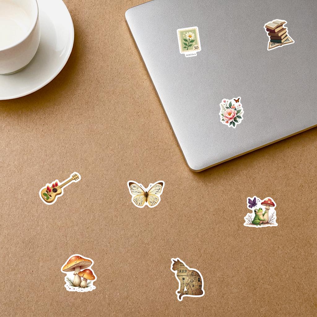 35pcs Retro Stickers Aesthetic Hand Accounting Scrapbooking Decoration Decals Diy Material Stationery Graffiti Decals Supplies