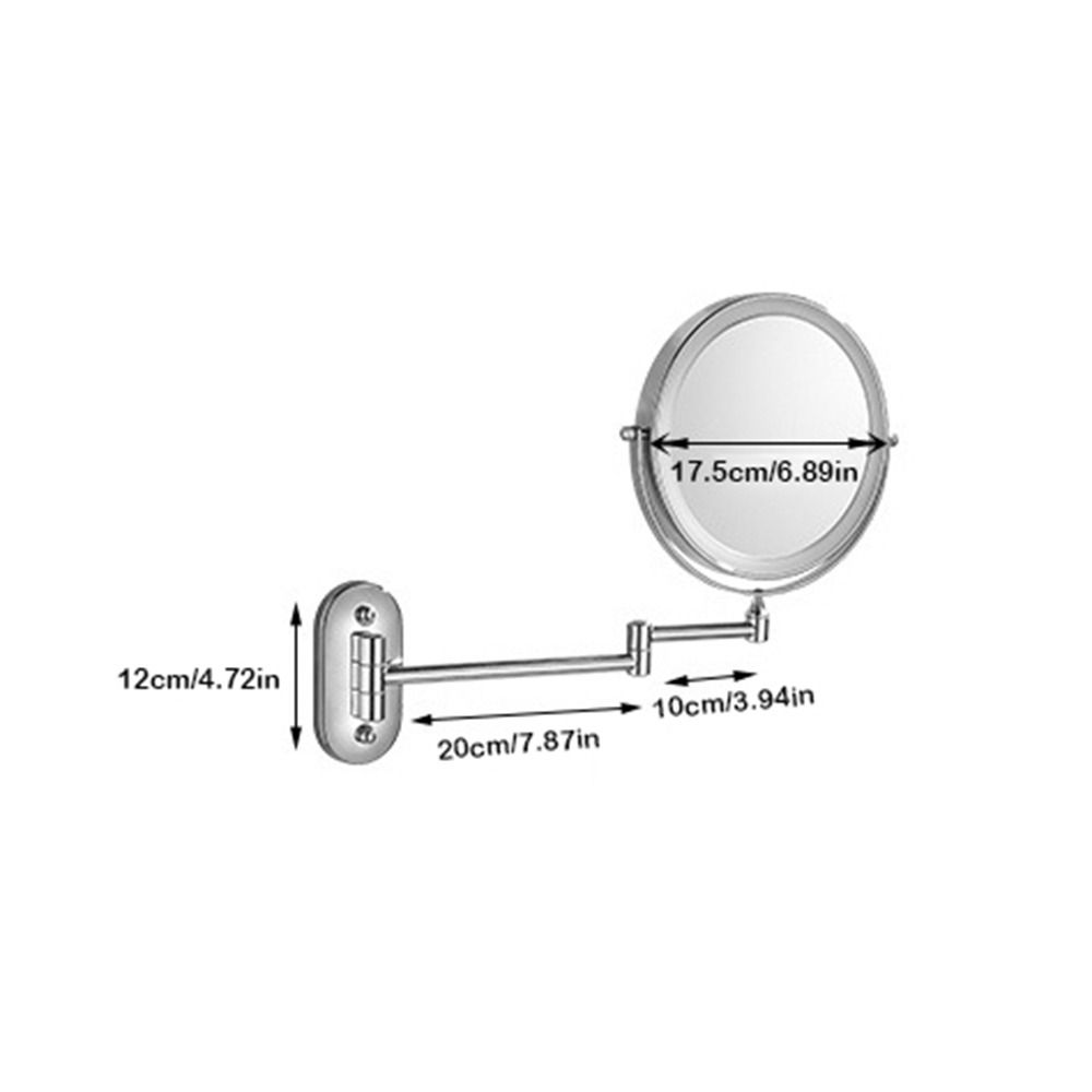Double-sided Wall Mounted Makeup Mirror 360° Rotating Telescopic Makeup Mirror  Bathroom