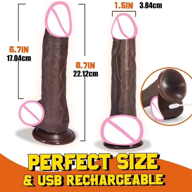 Telescopic Heated Vibrator Vaginal Anal Masturbation Female Male Sex Machine Realistic Rotating Penis Vagina Stimulator Sex Toys