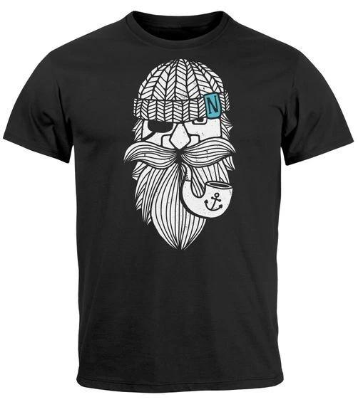 Men s T-Shirt Print Shirt Sailor Beard Sailor Nordic Maritime Fashion- M