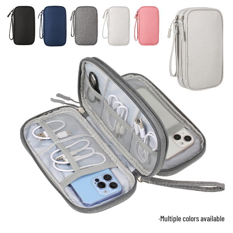 Frosted Yang Double Layer Polyester Mini Travel Power Bank & Cable Storage Bag