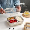 Rectangle Stainless Steel Bento Box 2/3/4 Gird Divided Lunch Box Leakproof Sealed Food Container Adult