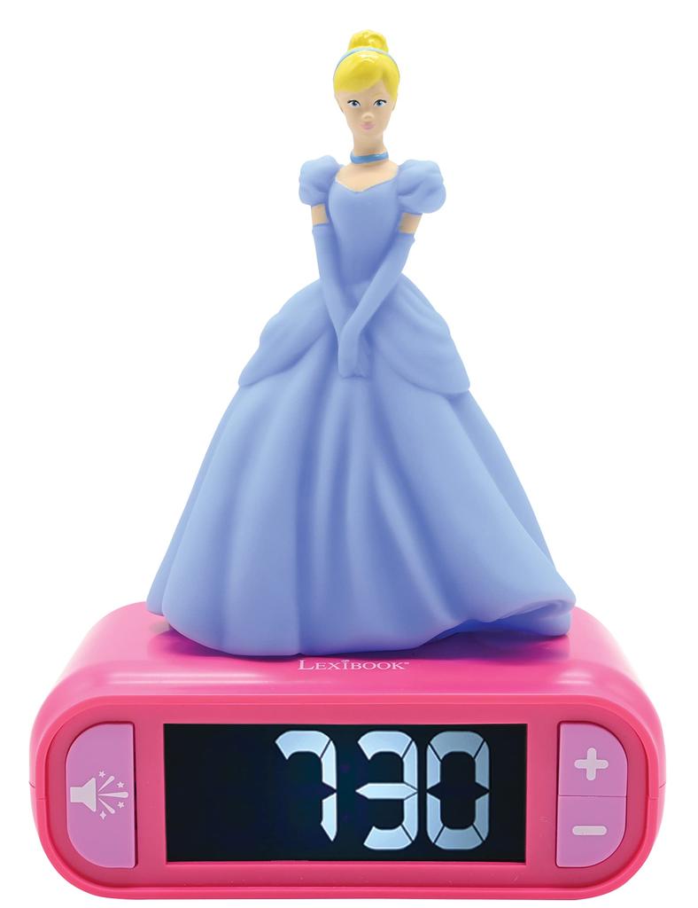 Lexibook Night Light Alarm Clock, Disney Princess Cinderella Digital Clock, Table Clock, RL800DP, Authentic