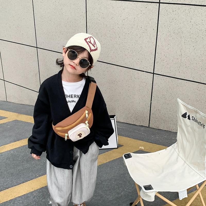 Trendy Boy's Children's Chest Bag Stylish Crossbody Bag For Kids Daily Use Brown Orange Black Blue Green