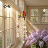 Birthday Gift for Decor Lover Cardinals Faux Crystals Suncatcher, Hanging Sun Catcher Windows, Bird Wind Crystal Suncatcher Windows Chimes with Chain,