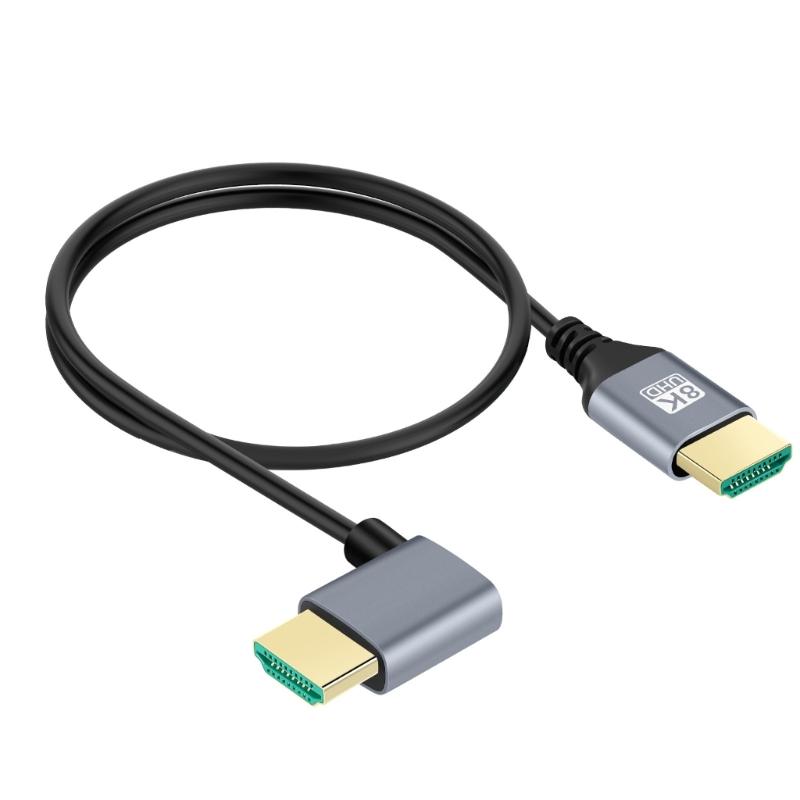 

Сумісний з HDMI Адаптерний кабель 8K60 Гц V2.1 Адаптерний кабель під кутом 90 градусів для спліттера HDTV Лінія з вигином 90°