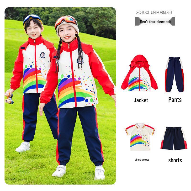 2025 Neuer Stil Buntes Akademisches Kinder Sommer Sportuniform Set