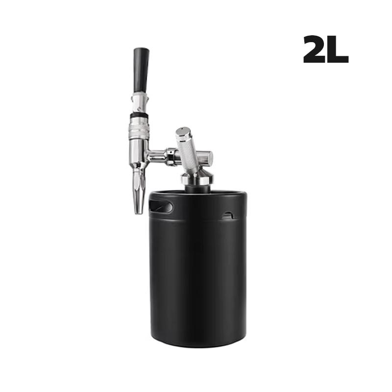 Nitro Cold Brew Coffee Barrel,Stout Beer Coffee Faucet Dispenser,Homebrew Nitrogen Beer Keg Tap Mini Growler Kit, 2L / 3.6L