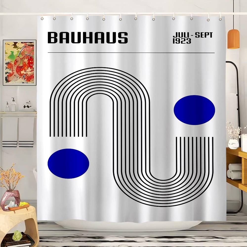 Modern Art B-BAUHAUS Shower Curtain, Bathroom Decorative Shower Curtain, Waterproof Shower Curtain With Hooks