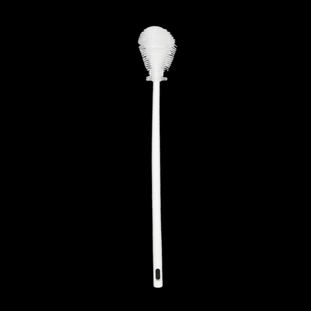 Silicone Cup Brush Head Long Handle Cup Scrubber White Kitchen Cleaning Tool Wineglass Bottle