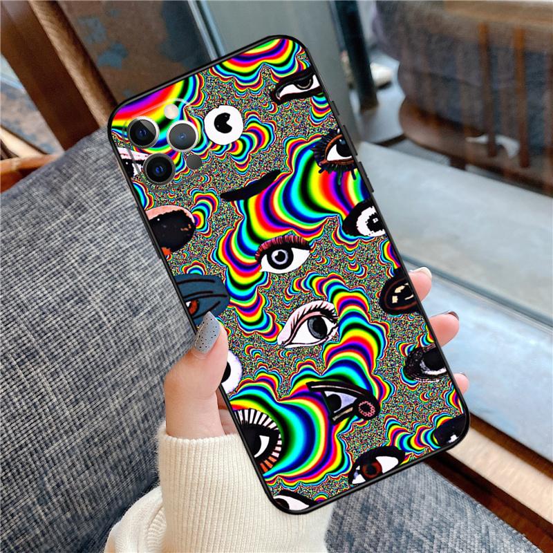 Eye Illustration Phone Case For iPhone 16 15 13 12 11 14 Pro Max 12 13 mini XR 15 16 Plus 16e Cover Shell