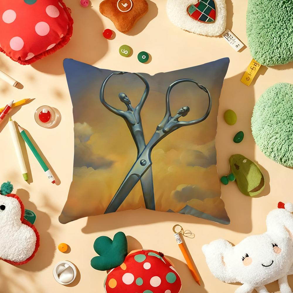 Pokrowiec na poduszkę S-Salvador D-Dali Art Pluszowy Materiał Miękki Dwustronnie Drukowany Sofa Ciepły Zimowy Domowy Prezent Pokrowiec na Poduszkę