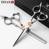 Ciseaux de coiffure Titan Barber Ciseaux de coiffure de qualité professionnelle pour stylistes Ciseaux à cheveux amincissants à découper CNC Acier japonais