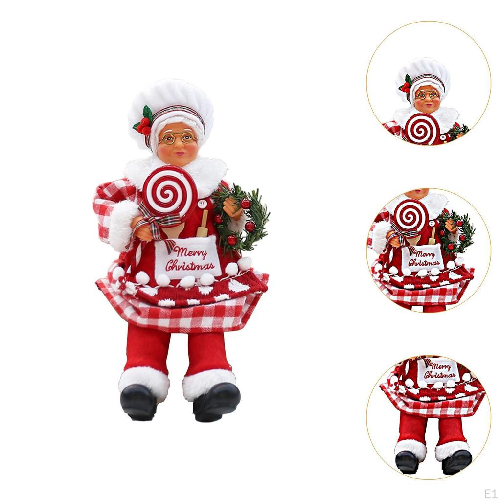 Christmas Chef Ms Claus Figurine Statue Centerpiece Collectible Xmas Gift Decoration