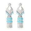 Bohemian Ethnic Style Long Beaded Tassel Drop Earrings