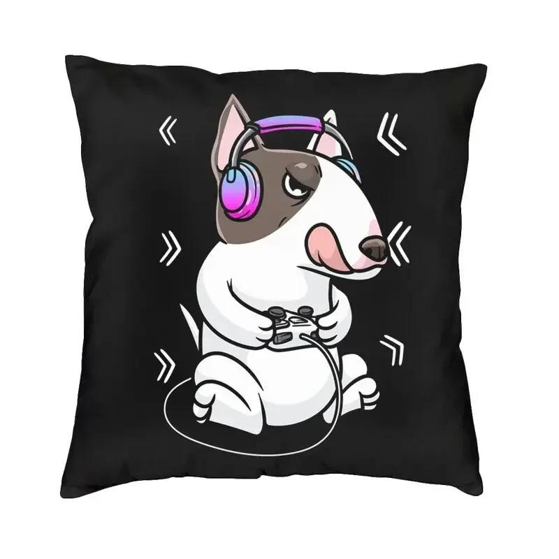 Suitable for Car Sofa Pillowcase British Bull Terrier Cushion Cover Kawaii Cute Dog