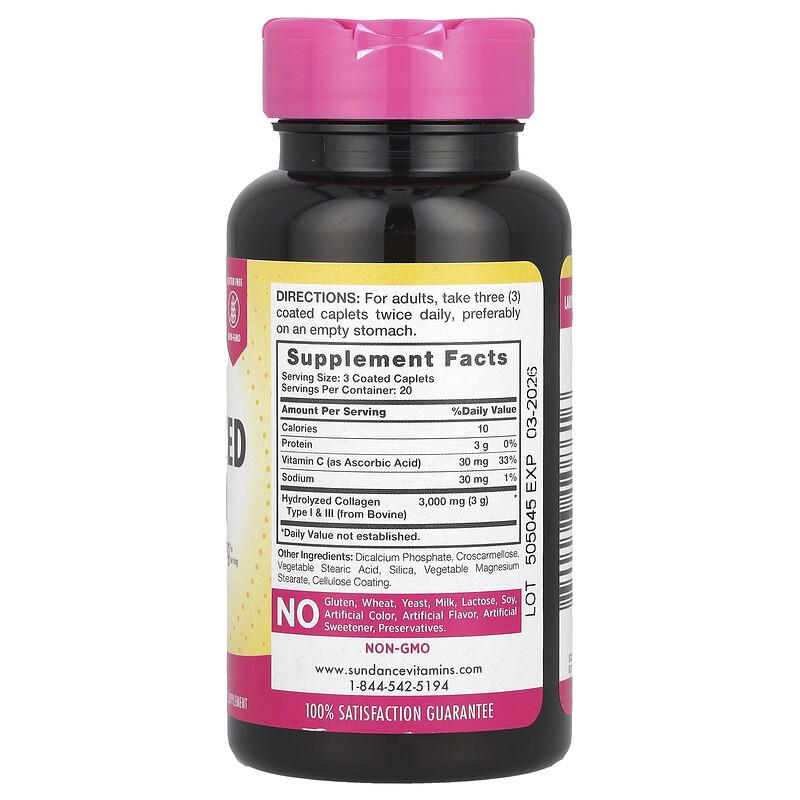 Hydrolyzed Collagen Type I & III + Vitamin C, 60 Coated Caplets