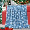 Christmas Snowflake Print Flannel Blanket For Living Room Bedroom Sofa Nap Cover Blanket