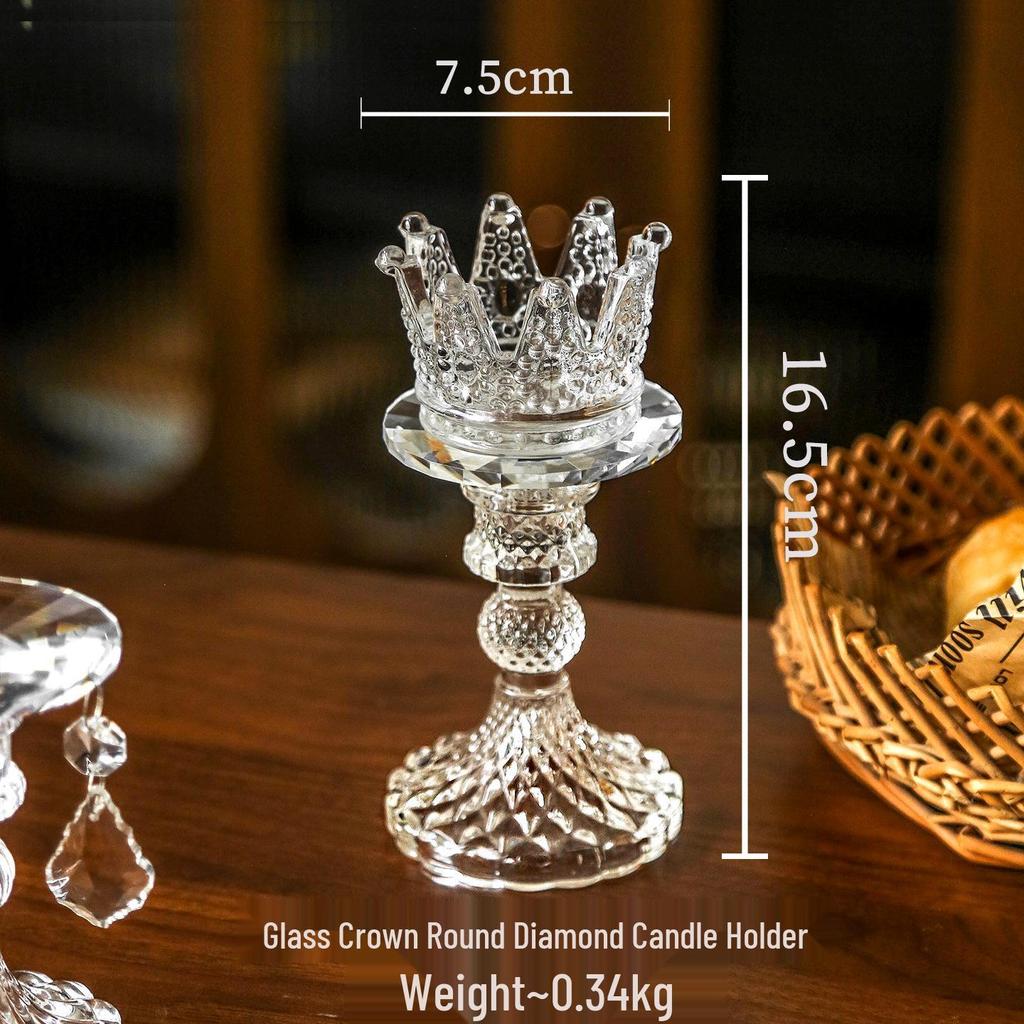 European Transparent Glass Candle Holder - Light Luxury Aromatherapy for Romantic Atmosphere and Home Decor.