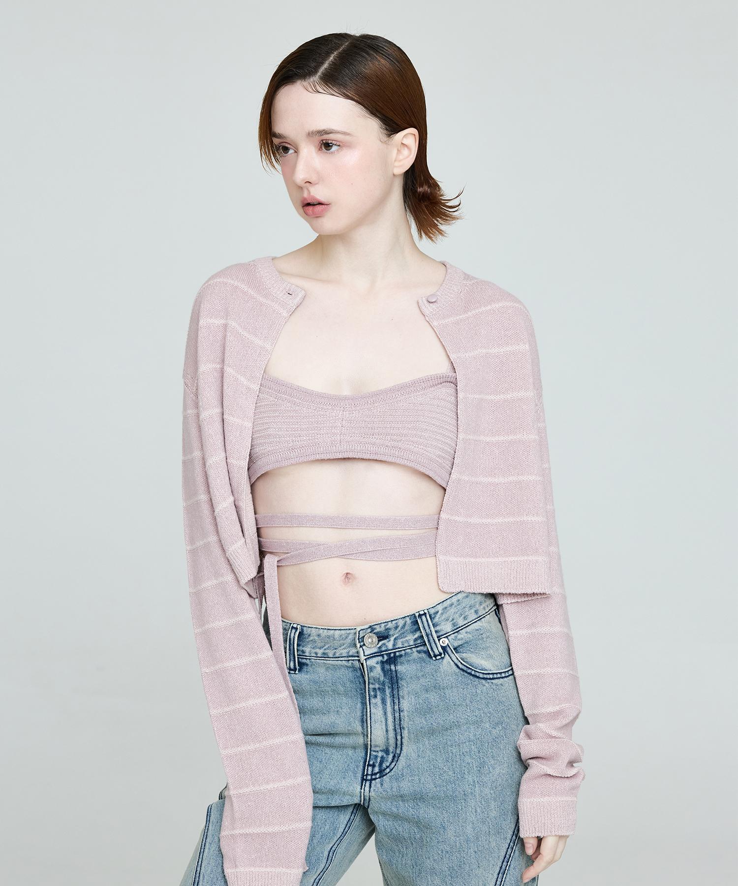 Instant Punk Knit Bustier - Pink Pink/Free