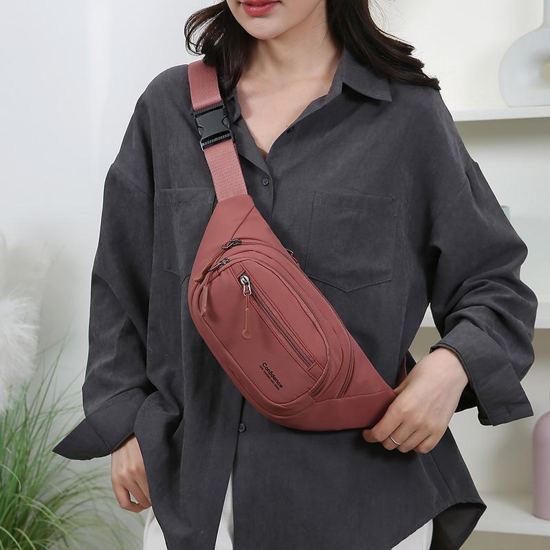 Women's Waist Bag Large Capacity Bag Sports Multifunctional Crossbody Bag Waterproof Mobile Phone Chest Bag