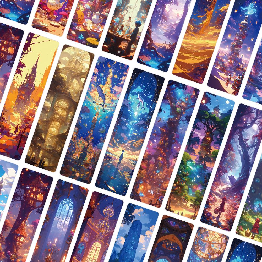 24 Fairy Tale World Paper Bookmarks - Novel Reading Decoration & Annotation Cards