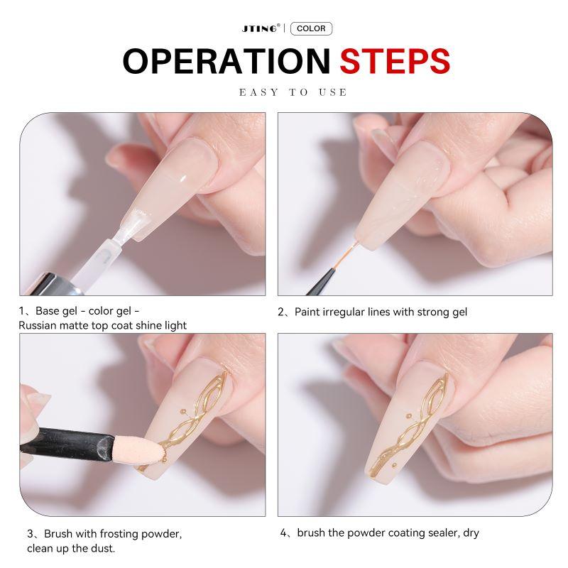 JTING Super Matte Effect No Stick Powder Russian Matte Top Coat Gel Polish No Wipe High Shine Professional Velvet Matte Top Coat