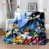 Animacinis Saint Seiya 3D Retro Anime HD Minkšti pledai, Šiltas flanelinis pledas piknikui, lovoms, sofai, namams, miegamajam, dovanos vaikams