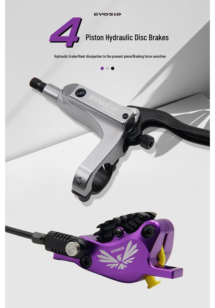 Freno a Disco Idraulico a Quattro Pistoni in Alluminio CNC EVOSID per Mountain Bike (DH/XC)