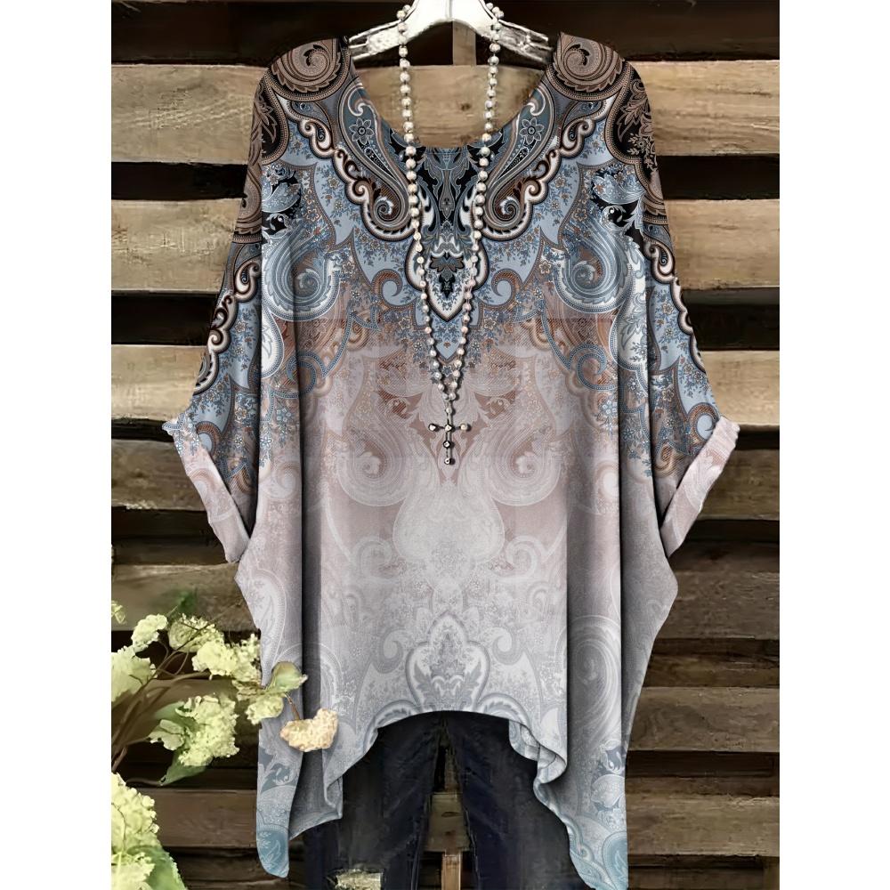 New Woman Elegant Peacock Print T-Shirts Casual Loose Machine Washable O-Neck Short Sleeve Summer Fashion Streetwear Clothing