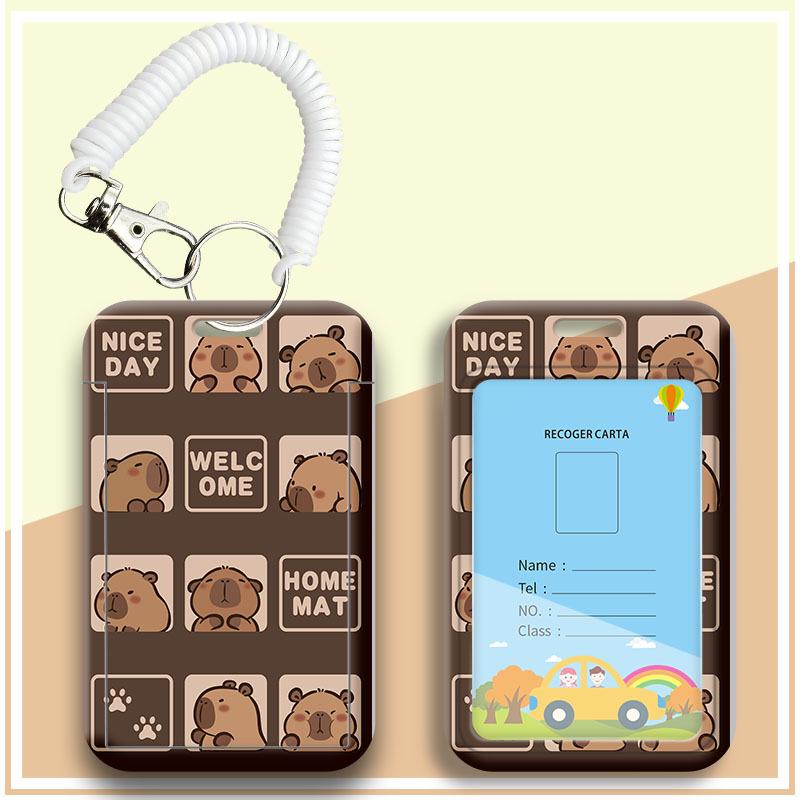Student Cartoon Lanyard ID & Card Holder for Bus, Subway, Water, and Work Badge
