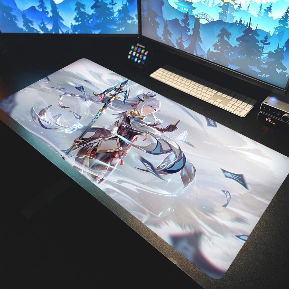 Genshin Impact Anime Kawaii Mouse Pad Large Gaming Mousepad Rubber Mat Deskmat Pc Accessories Desk Protector Gamer Keyboard Pads