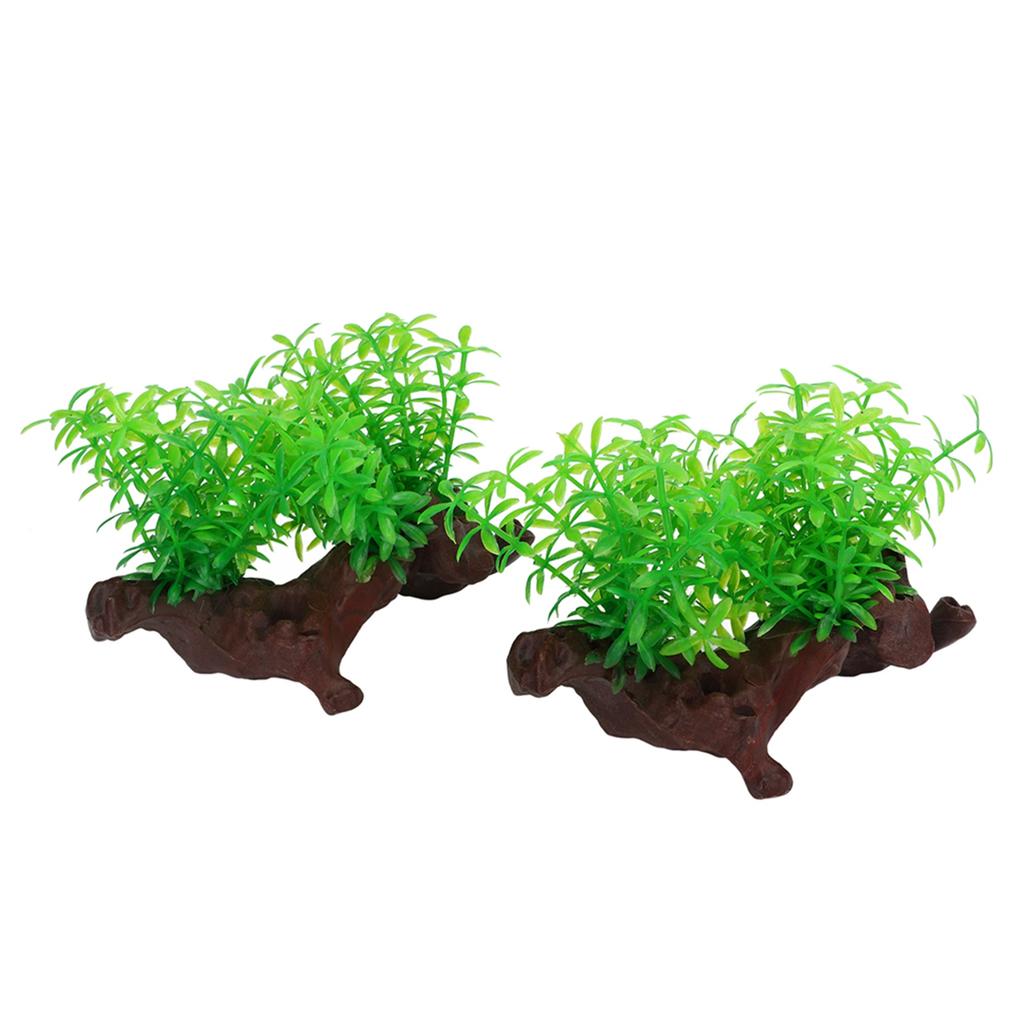 2pcs Aquarium Decorative Plants High Simulation Fish Tank Artificial Leaves Landscaping Decorations