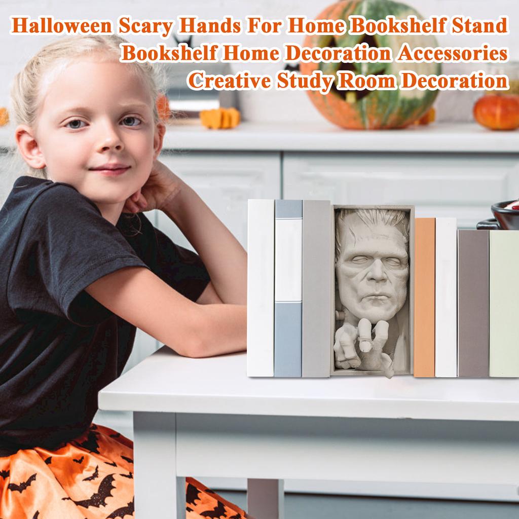Halloween Scary Hands For Home Bookshelf Stand, Bookshelf Home Decoration Accessories, Creative Study Room Decoration, Bookend Bookshelf Decoration