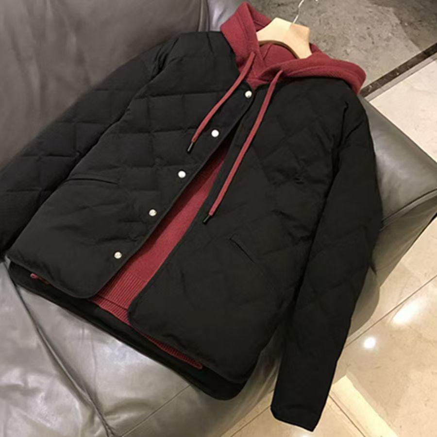 

Women s 2025 Korean-Style Quilted Collarless Jacket - Lightweight, Versatile Cotton Outerwear for Spring/Autumn Fashion XL (suggested for 62-70kg)