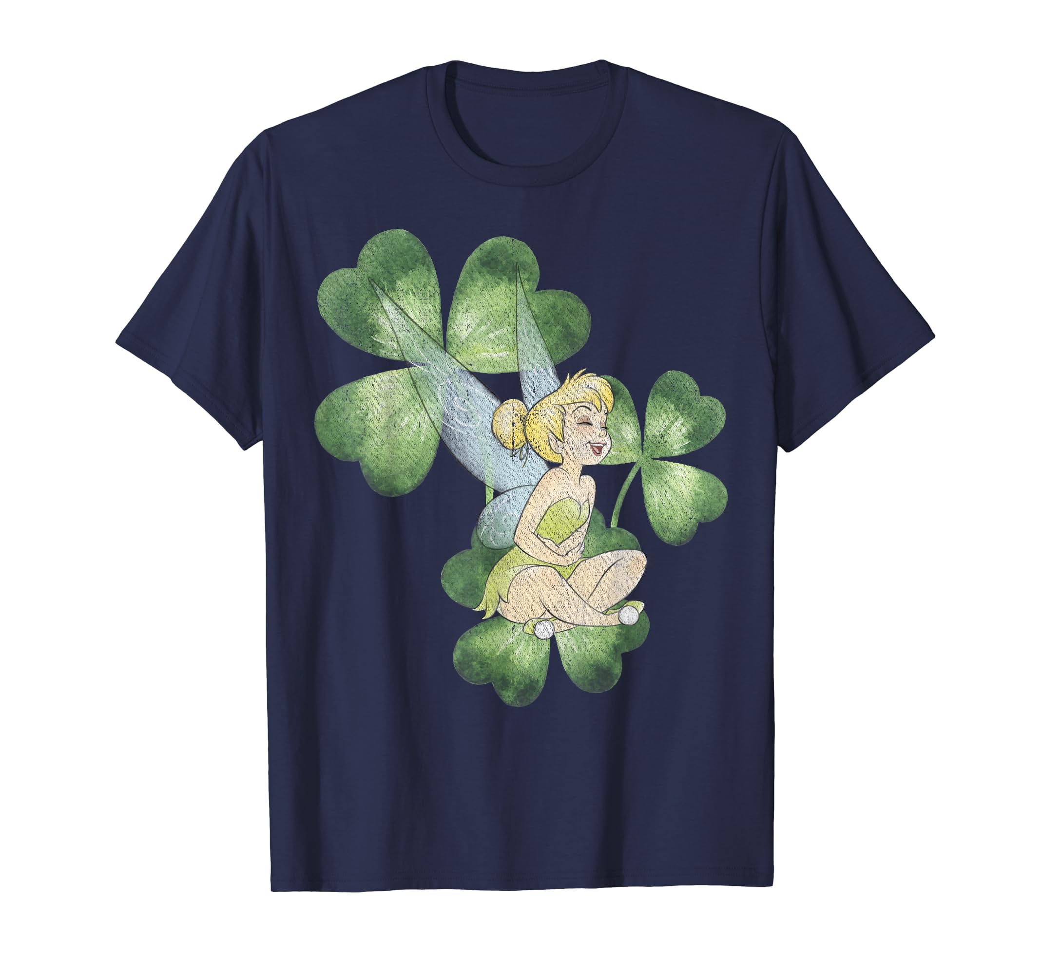 Disney Peter Pan St. Patrick s Day Tinker Bell Clover Retro T-Shirt