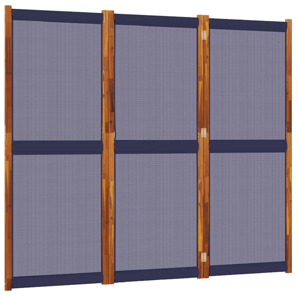 3 Piece Folding Screen In Dark Blue 210 X 180 Cm