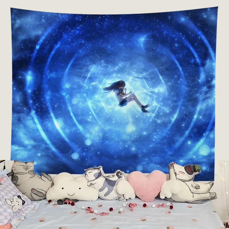 Красочные Небеса Творческий Абстрактная Мода Фон Украшения Гобелен Девушка Исцеление — фото 5