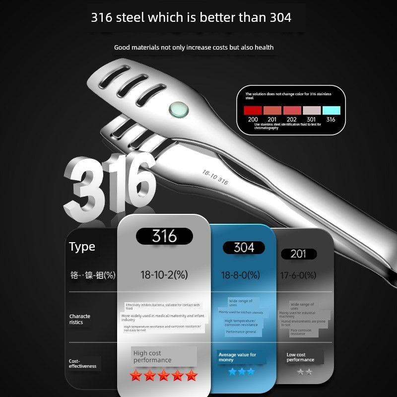 Steel Tongs, Food Tongs, Kitchen Anti-Scald Tongs, Barbecue Tongs, Special Tongs for Grilling Steak, Small Tongs, Barbecue Tongs for Vegetables