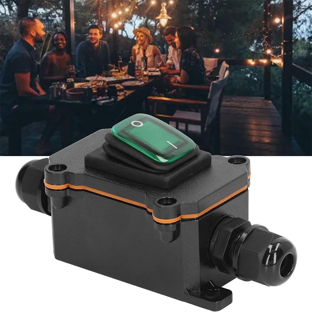 12-24V Waterproof Switch IP67 Outdoor Rainproof & Waterproof Ship Type Switch Rainproof Junction Box Power Switch Toggle Switch